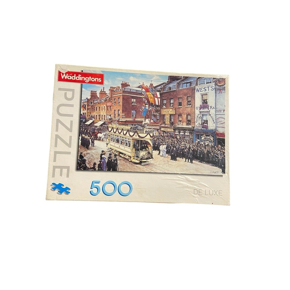 Waddingtons Vintage London Tram Scene 500 Piece Jigsaw Puzzle De Luxe 1996